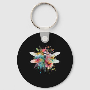 Chaveiro Dia da Terra Linda Dragonfly Watercolor Art Insec