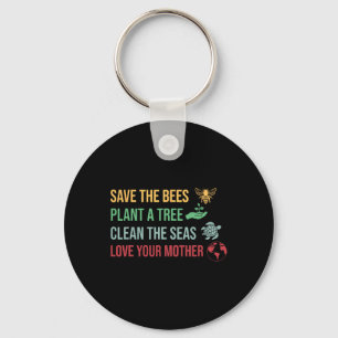 Chaveiro Dia da Terra Salve As Abelhas Plantam Mais Árvores