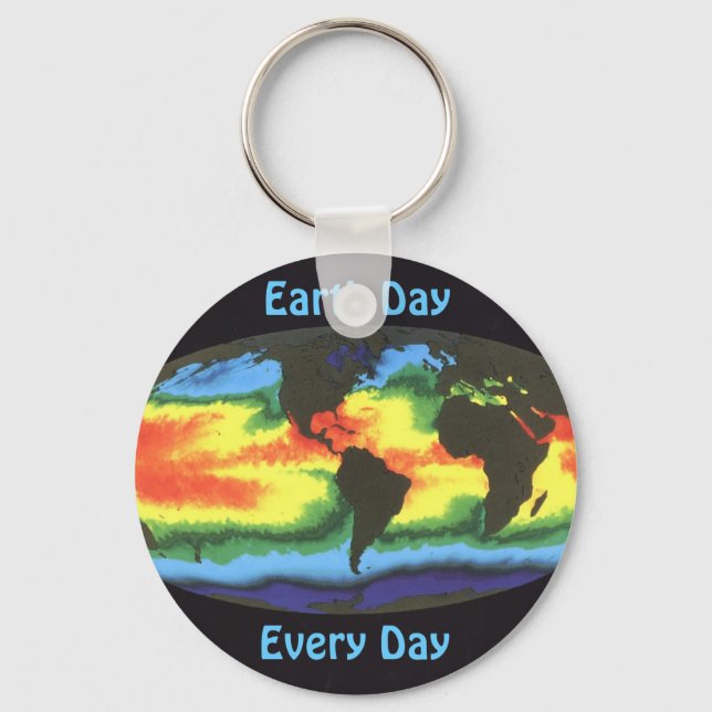 Chaveiro Dia da Terra - Temperatura global da superfície do (Frente)