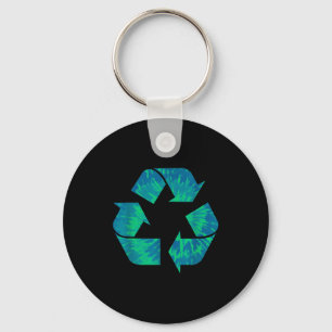 Chaveiro Dia da Terra Tie Dye Símbolo de Reciclagem Recicla