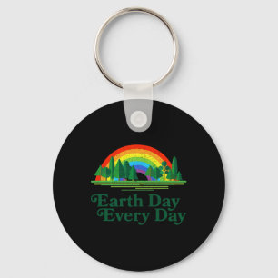 Chaveiro Dia da Terra Todos os Dias Árvores Arco-Íris - Ret