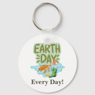 Chaveiro Dia da Terra todos os dias, vá verde, Salve nosso