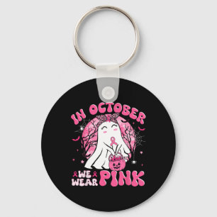 Chaveiro Dia das Bruxas Em Outubro Vestimos Cancer Rosa