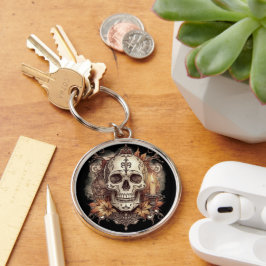 Chaveiro Dia das Bruxas, Padrão de Caveira, Calavera à Luz 