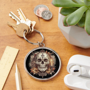 Chaveiro Dia das Bruxas, Padrão de Caveira, Calavera à Luz