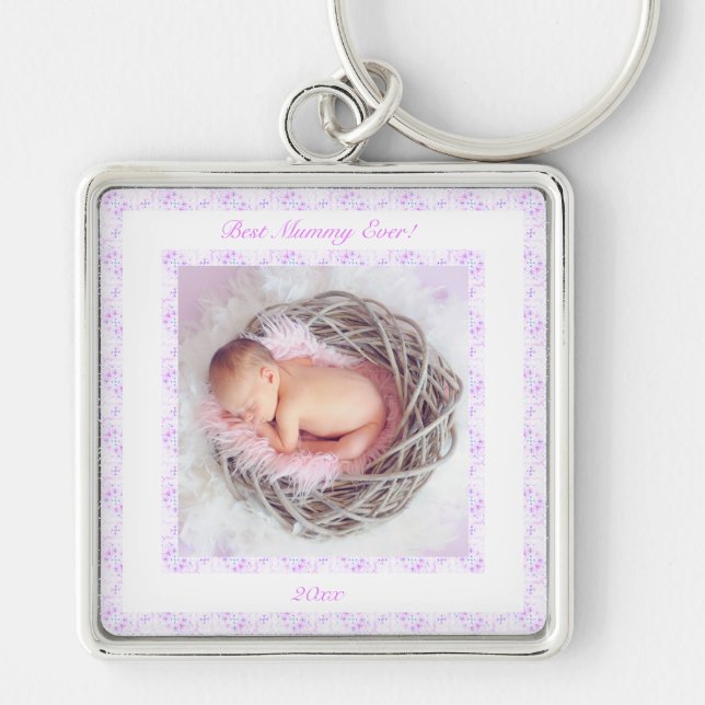 Chaveiro Dia das Mães Lilás Rosa Melhor Múmia Alguma Vez Do (Frente)