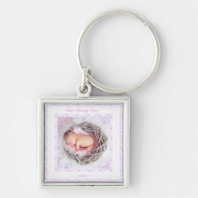 Chaveiro Dia das Mães Lilás Rosa Melhor Múmia Alguma Vez Do (Frente)