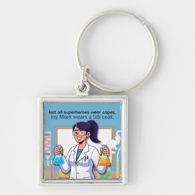 Chaveiro Dia das Mães Mãe Trabalhadora de Laboratório (Frente)