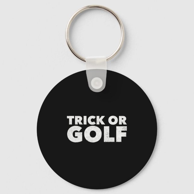 Chaveiro Dia de as Bruxas engraçado De Truque Ou Golfe (Frente)