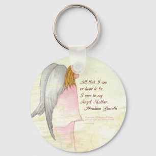 Chaveiro Dia de as mães Angel Religioso, Presente Redondo