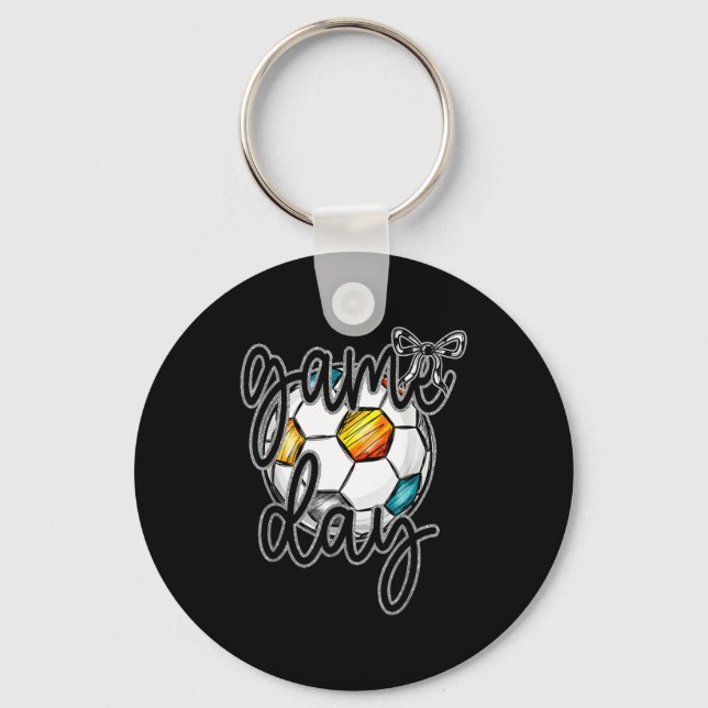 Chaveiro Dia de Jogo de Futebol Retro Coquette Laço Mulhere (Frente)