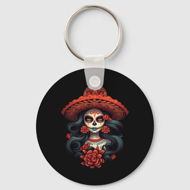 Chaveiro Dia de La Catrina Sugar Skull Agência Governamenta (Frente)