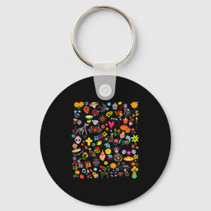 Chaveiro Dia De Los Muertos Arte Mexicano Flor Crânio Dia D