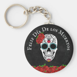 Chaveiro Dia De Los Muertos Red Turquoise Crânio