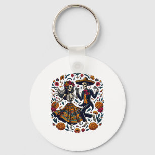 Chaveiro Dia De Los Muertos Skeletons Dançando Dia Mexicano