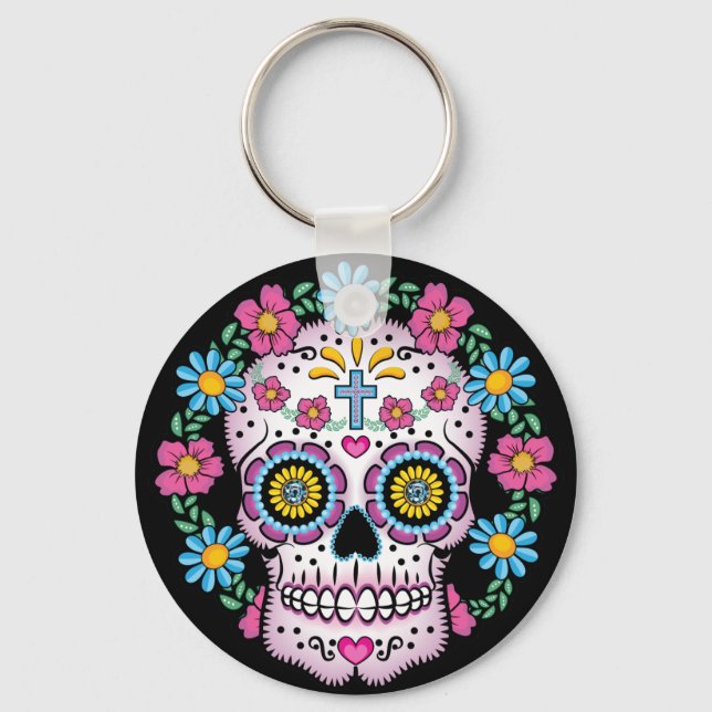 Chaveiro Dia de los Muertos Sugar Skull (Frente)
