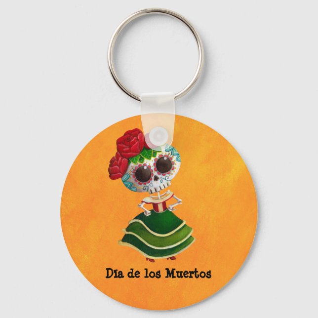Chaveiro Dia de Muertos Má Morte Mexicana (Frente)