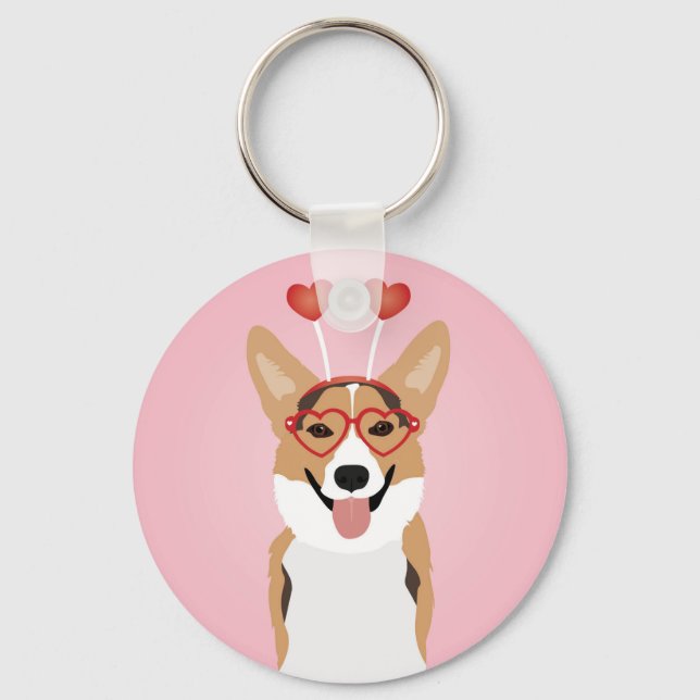 Chaveiro Dia de os namorados Corgi (Frente)