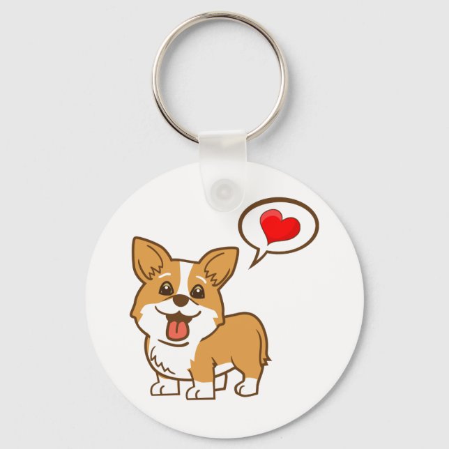 Chaveiro Dia de os namorados Corgi (Frente)