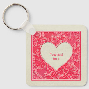 Chaveiro Dia de os namorados Elegante de Corações Florais V