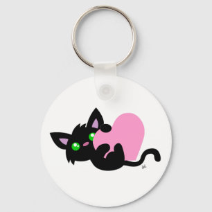Chaveiro dia de os namorados Gatinho preto