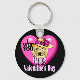 Chaveiro Dia de os namorados Goldendoodle