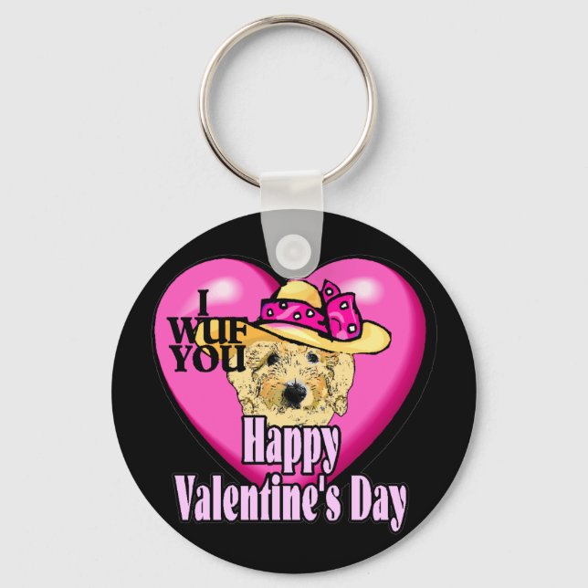 Chaveiro Dia de os namorados Goldendoodle (Frente)