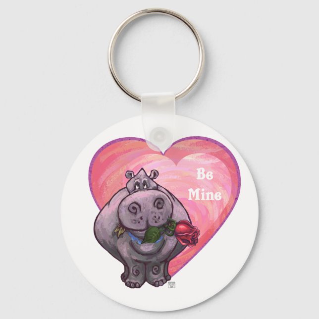 Chaveiro Dia de os namorados Hippopotamus (Frente)