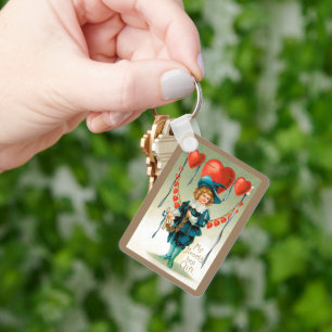 Chaveiro Dia de os namorados Vintage, Garoto Vitoriano com