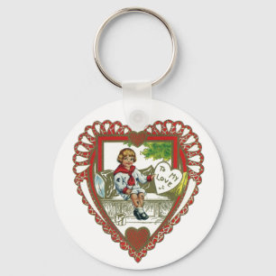 Chaveiro Dia de os namorados Vitoriano Vintage, Menino no C