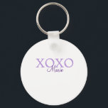 Chaveiro Dia de os namorados Xoxo adicione nome pastel roxo<br><div class="desc">design</div>