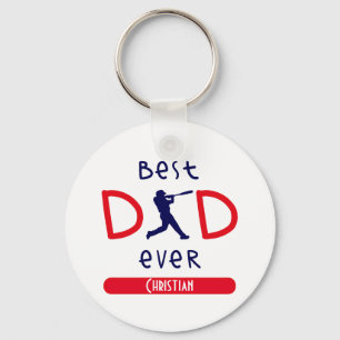 Chaveiro Dia de os pais de Melhor Pai de Silhueta de Baseba