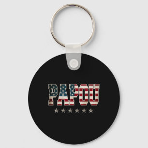 Chaveiro Dia de os pais Papou American Flag 4 De Julho