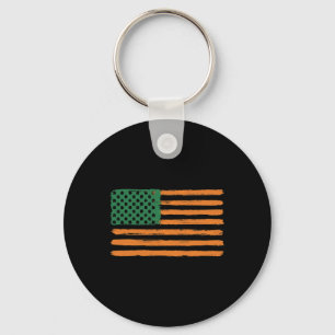Chaveiro Dia de São Patrício Bandeira Irlandesa Americana E