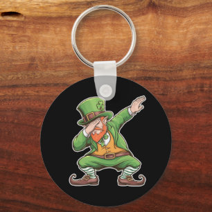 Chaveiro Dia de São Patrício Dab Dabbing Leprechaun em Verd