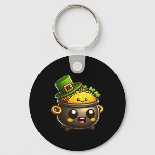 Chaveiro Dia de São Patrício Kawaii Pot O Tacos Irlandês Me
