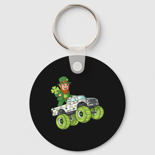 Chaveiro Dia de São Patrício Leprechaun Monster Truck (Frente)