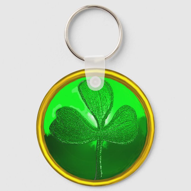 CHAVEIRO DIA DE SÃO PATRÍCIO VERDE SHAMROCK GEMSTONE JEWEL (Frente)
