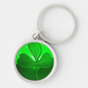 CHAVEIRO DIA DE SÃO PATRÍCIO VERDE SHAMROCK GEMSTONE JEWEL