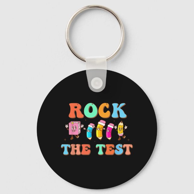 Chaveiro Dia de Teste Feliz para Estudante de Professores (Frente)
