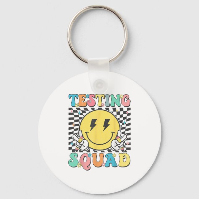Chaveiro Dia de Teste Groovy Motivação da Equipe de Teste P (Frente)
