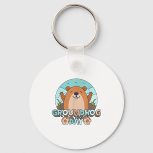 Chaveiro Dia do Groundhog Homens Mulheres Retro Vintage 60s