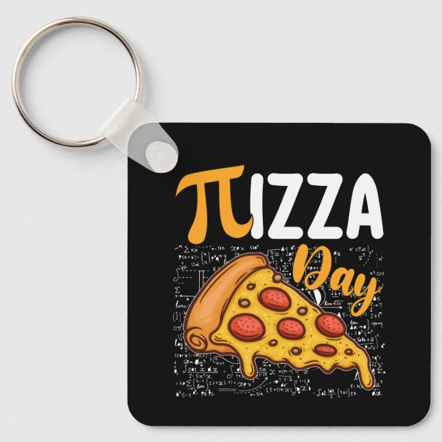 Chaveiro Dia do Pizza Pi Amantes da Matemática Matemática (Frente)