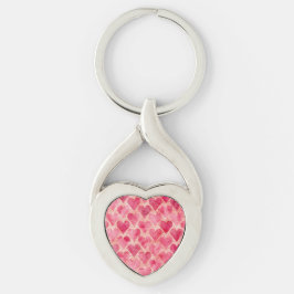Chaveiro Dia dos Namorados, Padrão de Coração de Amor Rosa 