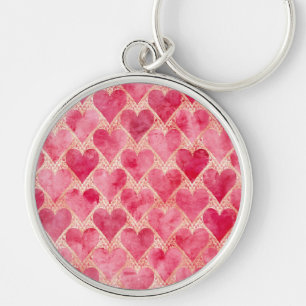 Chaveiro Dia dos Namorados, Padrão de Coração de Amor Rosa