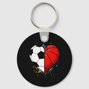 Chaveiro Dia dos Namorados Pé de Futebol com Coração Esboço