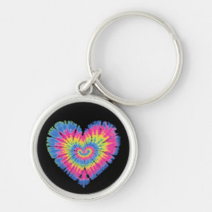 Chaveiro Dia dos Namorados Tie Dye Corações Coloridos 