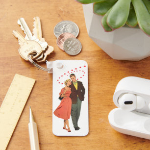 Chaveiro Dia dos Namorados Vintage, Corações Flutuantes Rom