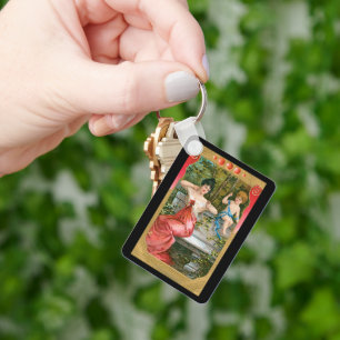 Chaveiro Dia dos Namorados Vintage, Senhora Vitoriana com Q