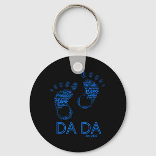 Chaveiro Dia dos Pais Dada Est 2026 Nuvem de Palavras Bebê